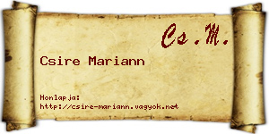 Csire Mariann névjegykártya