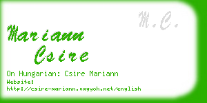 mariann csire business card